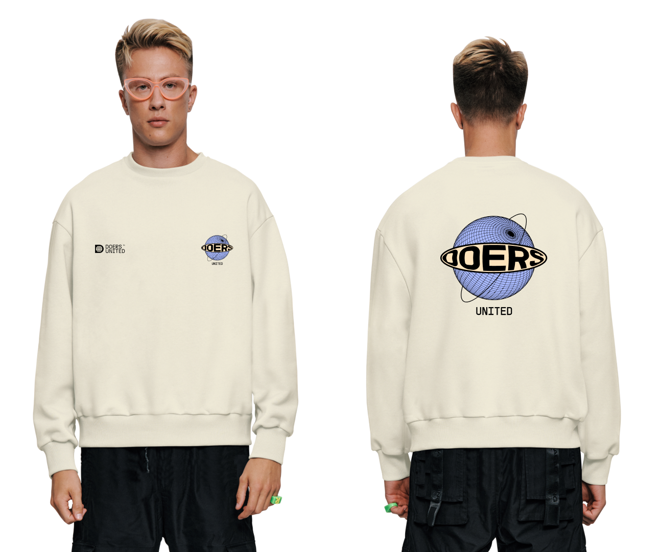 Doers United Globe Ecru Sweatshirt